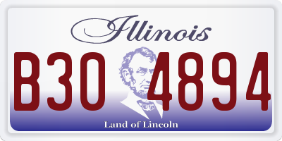 IL license plate B304894