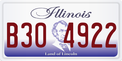 IL license plate B304922