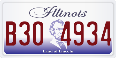 IL license plate B304934