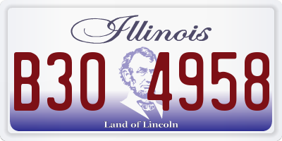 IL license plate B304958