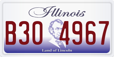 IL license plate B304967