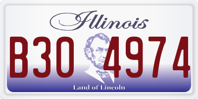 IL license plate B304974