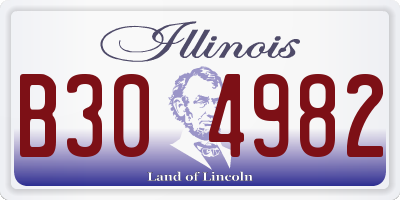 IL license plate B304982