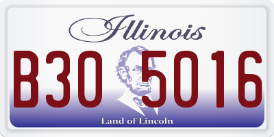 IL license plate B305016