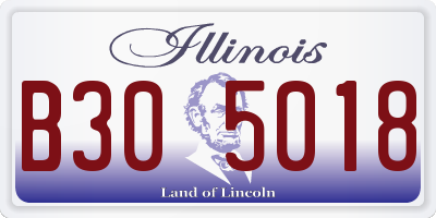 IL license plate B305018