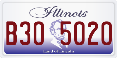IL license plate B305020