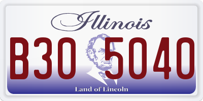 IL license plate B305040