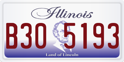 IL license plate B305193