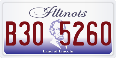 IL license plate B305260