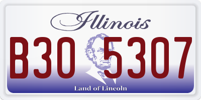 IL license plate B305307
