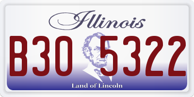 IL license plate B305322