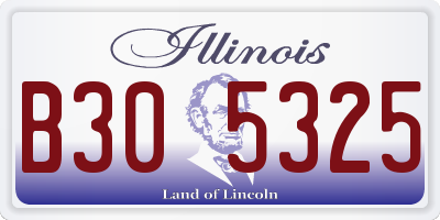 IL license plate B305325
