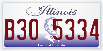 IL license plate B305334