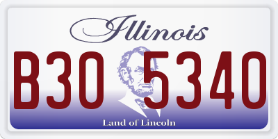IL license plate B305340