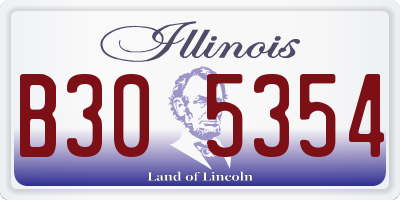 IL license plate B305354