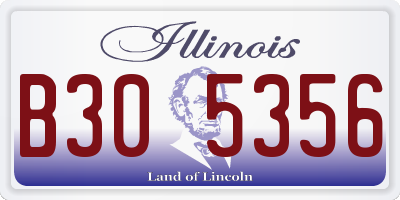 IL license plate B305356