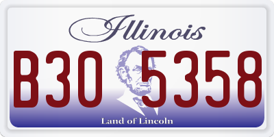 IL license plate B305358