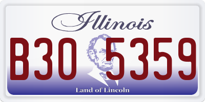 IL license plate B305359