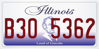 IL license plate B305362