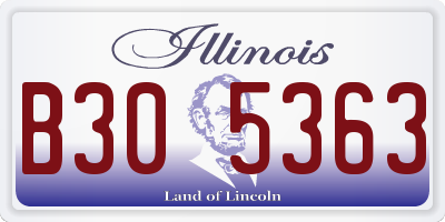 IL license plate B305363