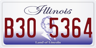 IL license plate B305364