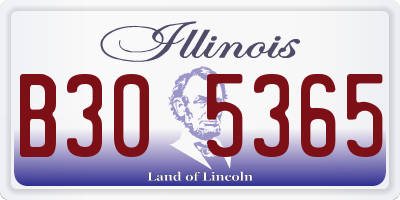 IL license plate B305365