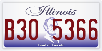 IL license plate B305366
