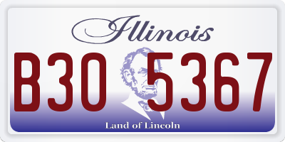 IL license plate B305367