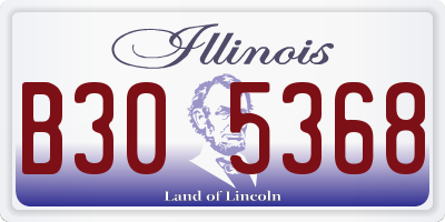 IL license plate B305368