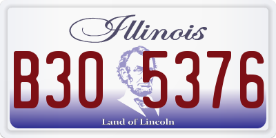 IL license plate B305376