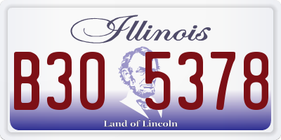 IL license plate B305378