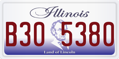 IL license plate B305380