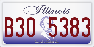 IL license plate B305383