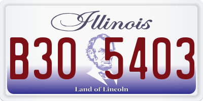 IL license plate B305403
