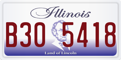 IL license plate B305418