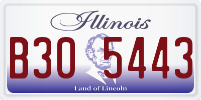 IL license plate B305443
