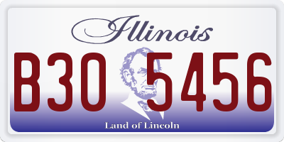 IL license plate B305456