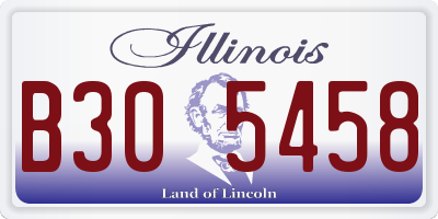 IL license plate B305458