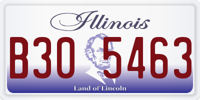 IL license plate B305463