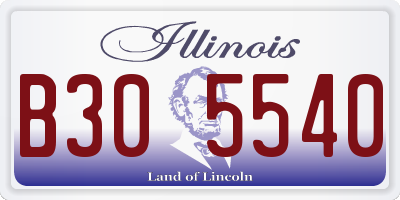 IL license plate B305540
