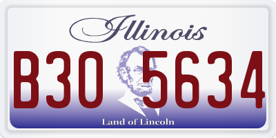 IL license plate B305634