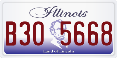 IL license plate B305668