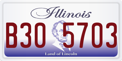 IL license plate B305703