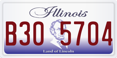 IL license plate B305704
