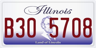 IL license plate B305708