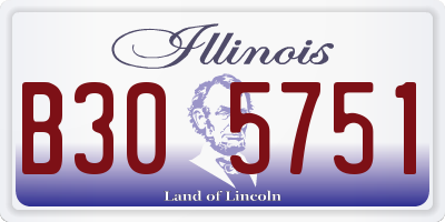 IL license plate B305751