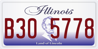 IL license plate B305778