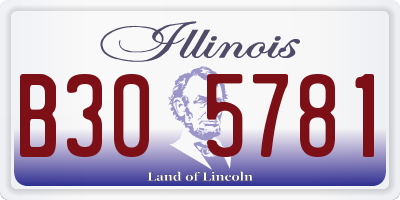 IL license plate B305781