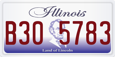 IL license plate B305783