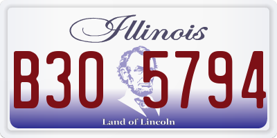 IL license plate B305794